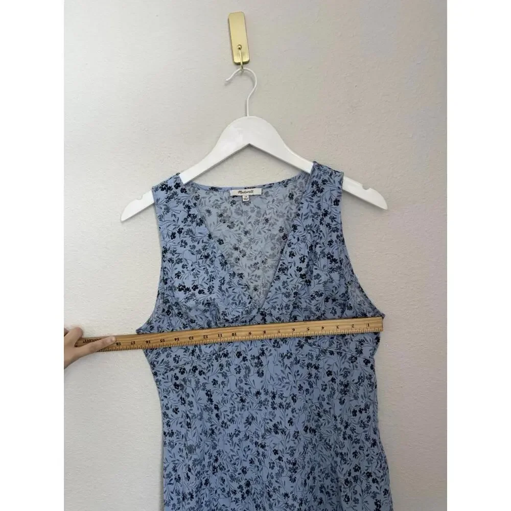 Madewell Light Blue Floral V-Neck Maxi Dress